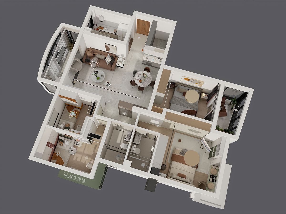 魏利利｜银城东苑东篱园2幢103室-135㎡-简约风格｜4室2厅2卫｜毛坯装修｜定制家｜全包24万｜00_05鸟瞰图